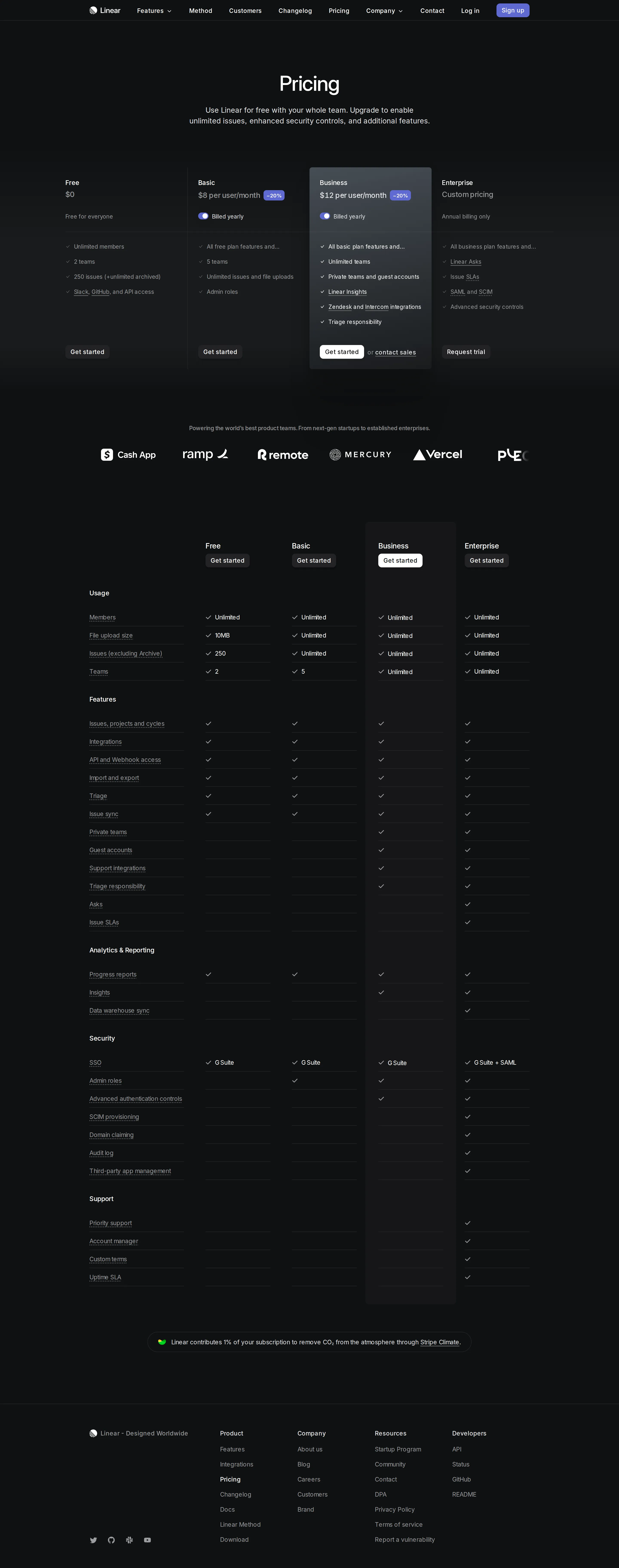 Tiers renamed Standard/Plus → Basic/Business - Wayback snapshot shows the paid tiers rebranded to Basic ($8 per user/mo) and Bu